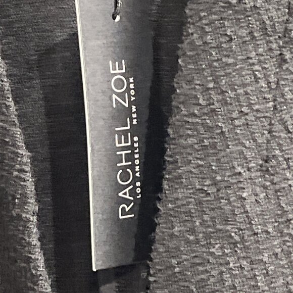 Rachel Zoe Blazer Womens M Black Textured Knit Jacket Ruched Sleeves Open Front - Picture 3 of 7